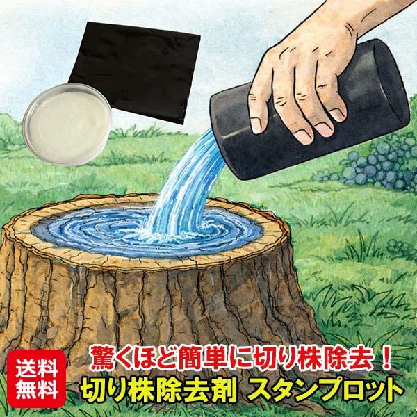 切り株除去剤 スタンプロット【送料無料】切り株処理剤 切り株の処理 切り株除去 溶液 繊維 分解 安心成分 ガーデニング 庭 手入れ 日本製