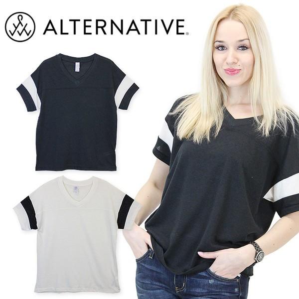 Vネック Alternative Apparel オルタナティブ Tシャツ レディース 半袖 無地 シンプル フットボール インポート メール便 送料無料 019e1 Xs Spuffy Pez 019e1 Puffy Pez 通販 Yahoo ショッピング