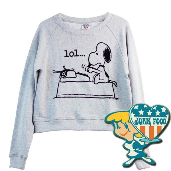 スウェット レディース ジャンクフード トレーナー Junk Food Snoopy Lol スヌーピー プリント ショート丈 インポート 正規品 送料無料puffy Pez Pn9 5039 Puffy Pez 通販 Yahoo ショッピング