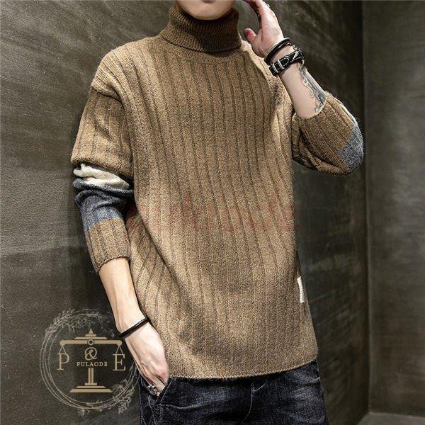 ニットセーター メンズ パンケーキニット 無地セーター ボトルネック プルオーバー ニット 長袖 タートルネック 袖 配色切替え あったか 保温 秋冬 Pu0914 Aki932 プラウド 通販 Yahoo ショッピング