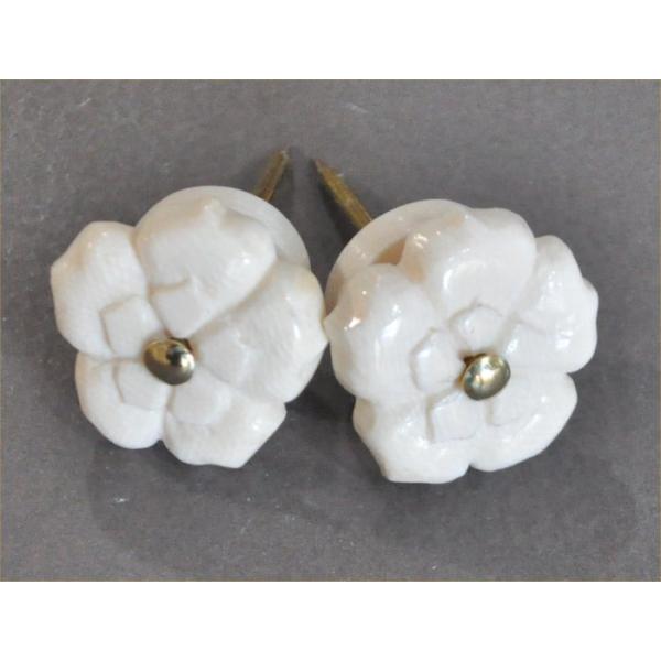 ナンタケットバスケット用の花デザインノブ23mm径ワッシャー付き