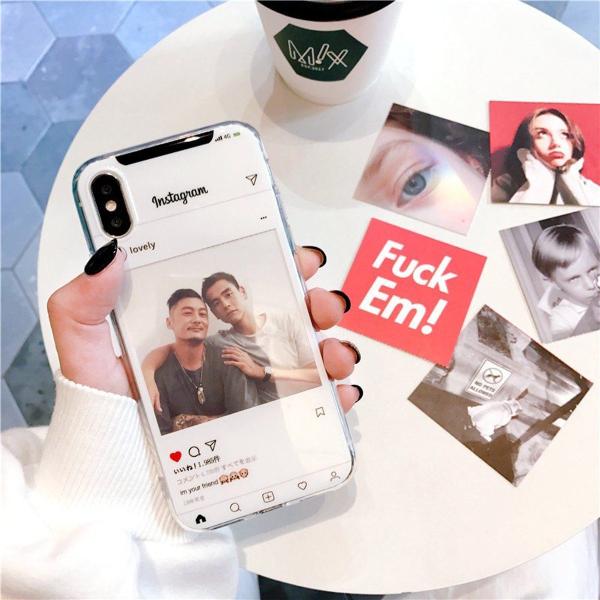 高品質 iPhoneケース アイフォンケース インスタ 空欄 個性写真入れ カード付 個性iPhone6 iPhone7 iPhone8Plus iPhonexr Xs max かわいい カバー プレゼント