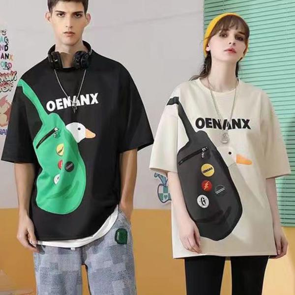 大きいサイズ  男女兼用 メンズ レディース Ｔシャツ カモ ダック  ゆる まったり イラスト オシャレ かわいい インスタ映え S〜2XL LL 2L 3L 春夏 ユニセックス