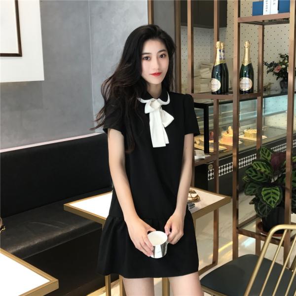 大きいサイズ ワンピース  レディース リボン 大人女子 Ｌ〜4XL  LL 2L 3L 4L 5L春夏 半袖