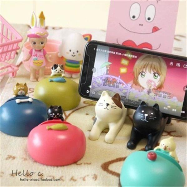スマホスタンド 三毛猫 柴犬 スマホホルダー 卓上 車 android iPhone 雑貨 グッズ 多機種対応