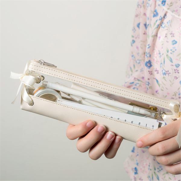 ペンケース 筆箱 ポーチ 韓国風 リボン 透明 インスタ映え 文房具 高校生 中学生 人気 おもしろ 可愛い 入学祝い 卒業式 ギフト Dejapan Bid And Buy Japan With 0 Commission