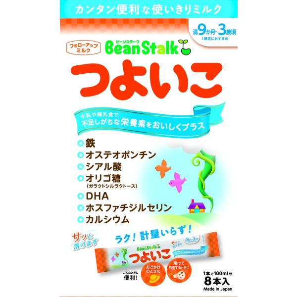 他サイト： 雪印ビーンスターク ビーンスターク つよいこ スティック 14g×8本 満頃~3歳頃までの商品画像