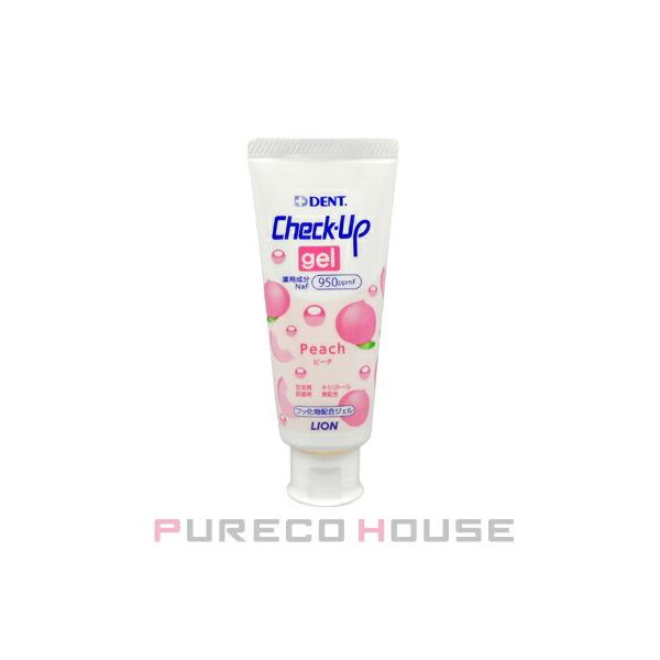 他サイト： ライオン デント チェックアップ ジェル 60g (歯科用・医薬部外品) #ピーチ【メール便は使えません】の商品画像