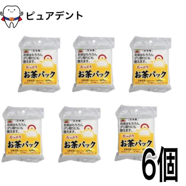 たっぷり お茶パック ダシパック Lサイズ 30枚入×6個セットトキワ工業