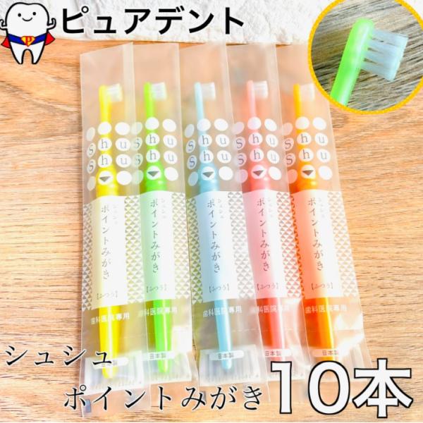 シュシュ ShuShu ポイントみがき ふつう 10本 歯ブラシ 小さめ フィード