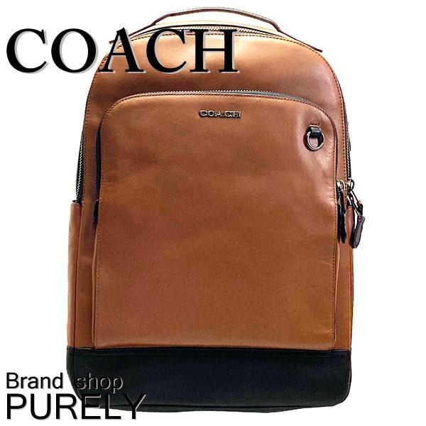 週末限定p5倍 コーチ バッグ メンズ Coach リュックサック スムース レザー グラハム バックパック 939 Qb Sd サドル 939 Qbsd 0602 Purely Shop 通販 Yahoo ショッピング