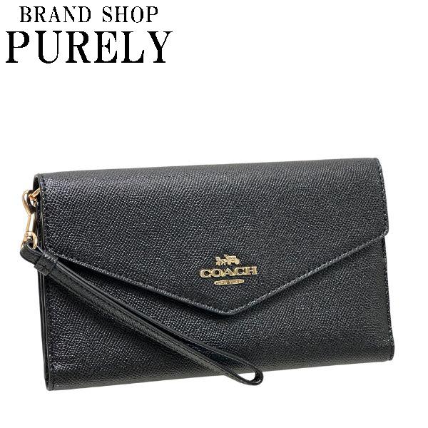 COACH コーチ 財布 レディース 長財布 クロスグレイン レザー トラベル  