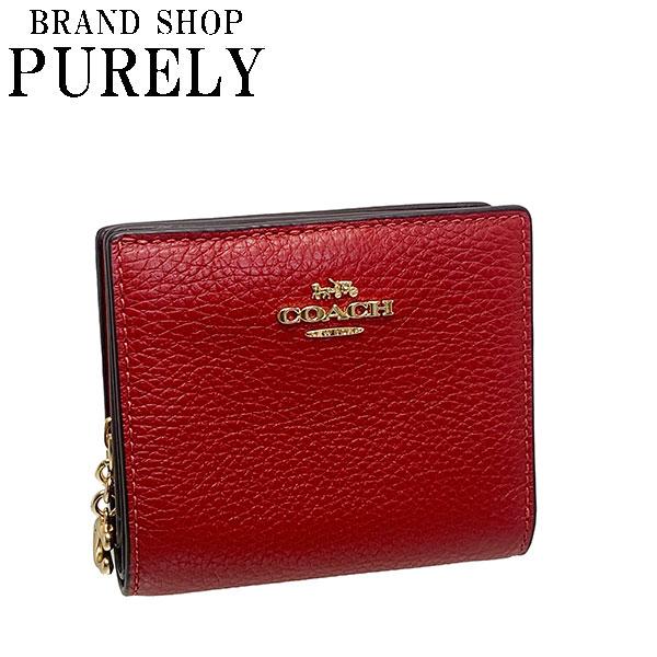 コーチ 財布 レディース COACH 折り財布 ペブルド レザー スナップ  