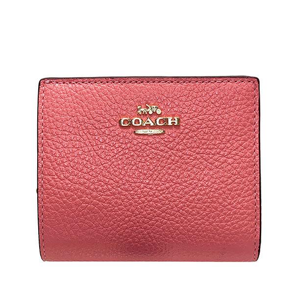コーチ 財布 レディース COACH 折り財布 ペブルド レザー スナップ  