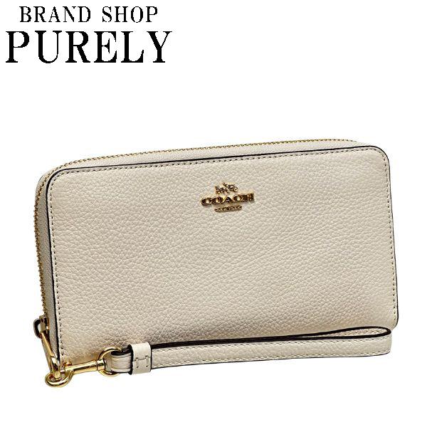 COACHコーチ　モノグラフリストラップ付き長財布チョークカラー COACH（コーチ） 長財布 レディース ストラップ付き COACH Wallet