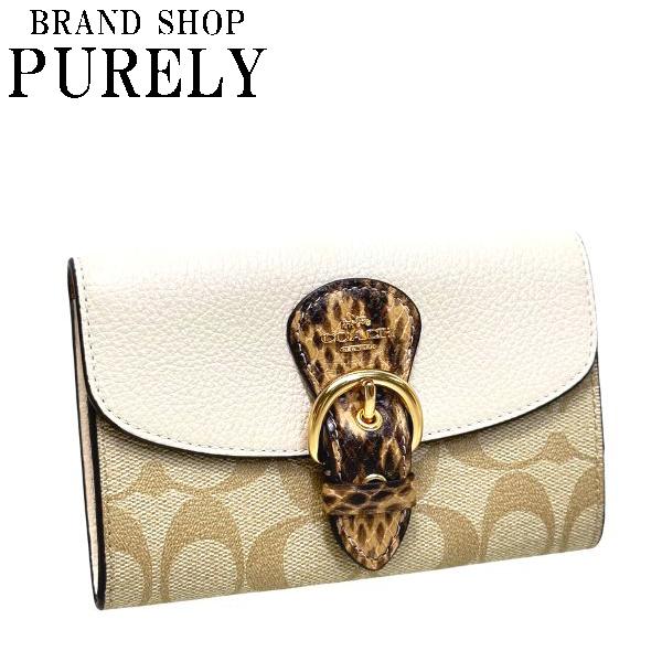 COACH コーチ 財布 レディース 折り財布 ブロックド シグネチャー  