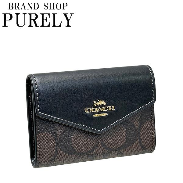 コーチ 財布 レディース COACH コインケース シグネチャー フラップ カード ケース CH202 IMAA8 ブラウン×ブラック 送料無料