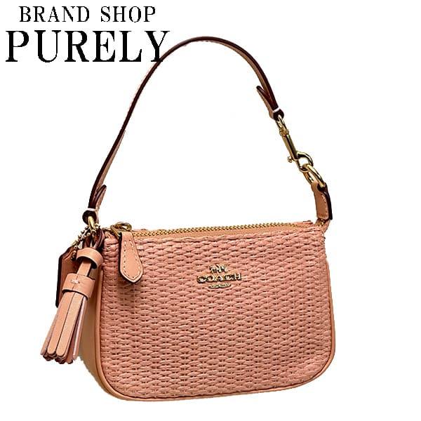 COACH 国内発送 コーチ ポーチ レディース 小物 ストロー レザー