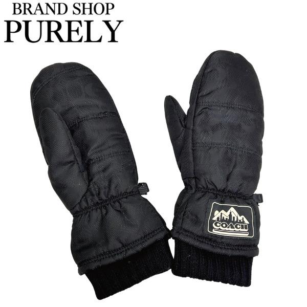 コーチ 手袋 メンズ COACH グローブ ナイロン シグネチャー パファー ミトン 手袋 S/Mサイズ CW762 BLK ブラック COACH（コーチ） 国内発送 手袋 メンズ グローブ ナイロン