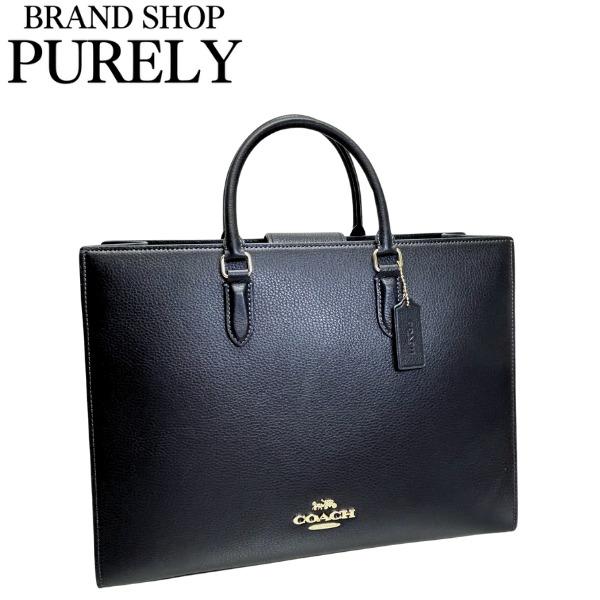 ✨COACH レザー ビジネストート ブラック✨ COACH（コーチ） メンズ トートバッグ COACH MENS ビジネス 鞄 本革