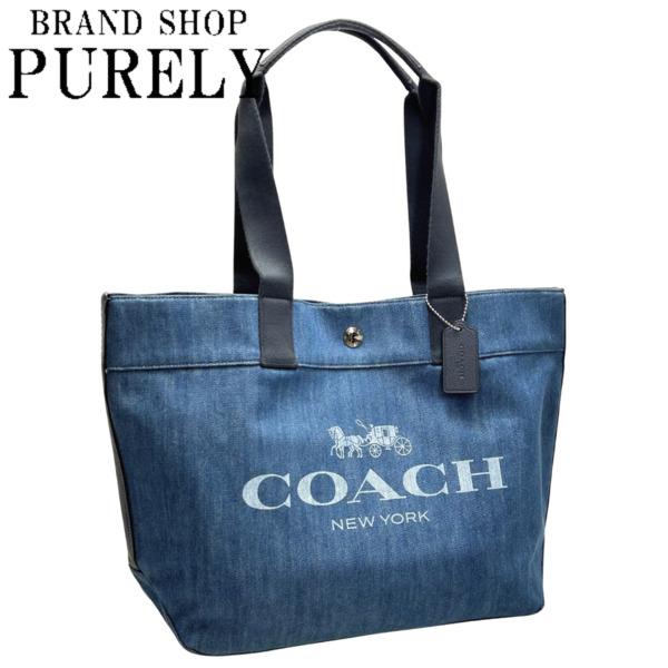 良品 COACH コーチ デニム トートバッグ 肩掛け A4収納可 F25902 極美品 COACH コーチ トートバッグ デニムキャンバス F25902 肩掛け A4