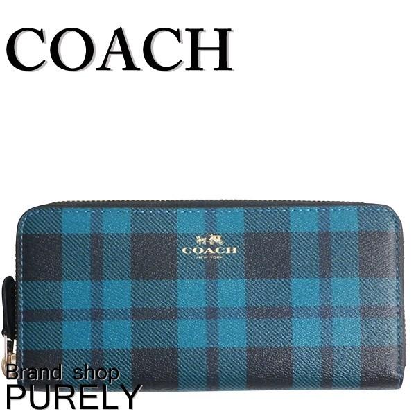 COACH コーチ 財布 ライリー プレイド アコーディオン ジップ 
