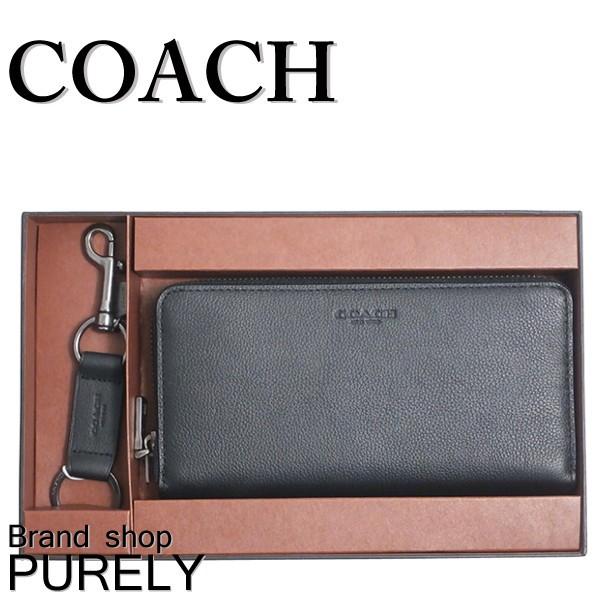 コーチ Coach 全品ポイント5倍 財布 メンズ レザー アコーディオン ジップ アラウンド 長財布 キーリング セット F528 Blk ブラック F528 Blk Purely Shop 通販 Yahoo ショッピング