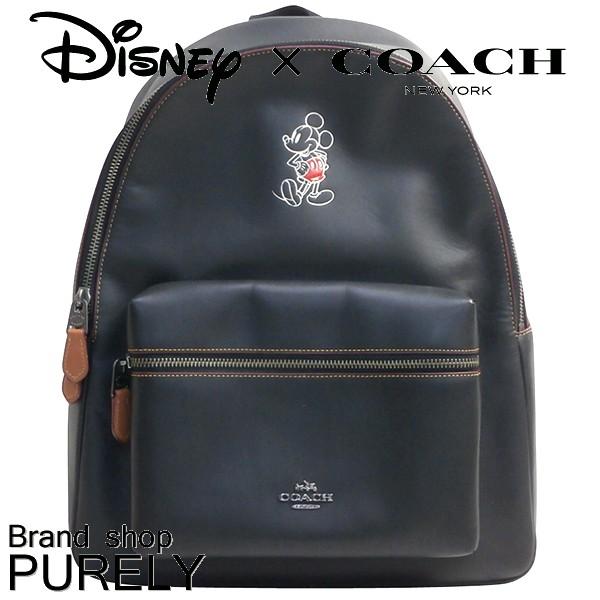 限定】COACH コーチ デイバッグ ディズニーコラボ ミッキーレザー BK