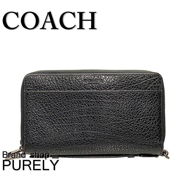 COACH 国内発送 コーチ 財布 バッグ メンズ レザー ダブル ジップ