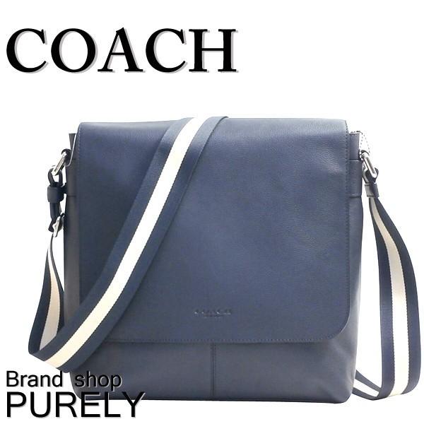 COACHコーチ チャールズ ショルダーバッグ レザー ネイビー紺 F72362