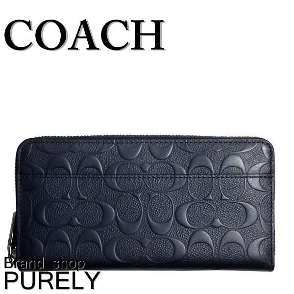 【新品】COACH コーチ メンズ アコーディオン シグネチャー レザー 長財布 COACH】コーチ メンズ 長財布 コーティングキャンバス レザー