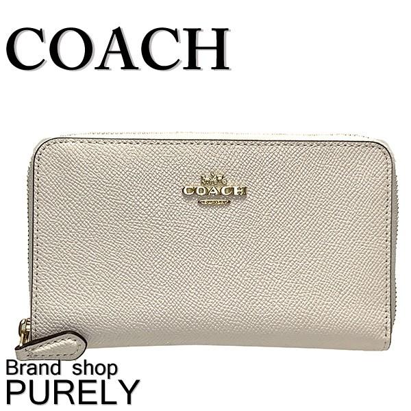 コーチ 財布 レディース 全品ポイント5倍 Coach 折り財布 クロスグレイン レザー ミディアム ジップ アラウンド ウォレット F87735 Imchk チョーク F87735 Imchk 200303 Purely Shop 通販 Yahoo ショッピング