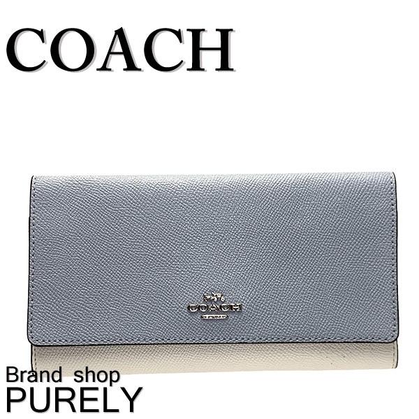 コーチ 財布 レディース 全品ポイント2倍 Coach 長財布 カラーブロック レザー トライフォールド ウォレット F Svm9z ペールブルーマルチ F Svm9z 0303 Purely Shop 通販 Yahoo ショッピング