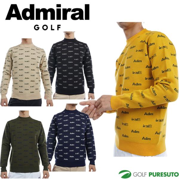 アドミラル ゴルフ ロゴツイーディー クルーセーター ADMA493 ゴルフウェア トップス 2024年秋冬モデル Admiral GOLF Admiral Golf（アドミラルゴルフ） アドミラル ゴルフ ロゴツ
