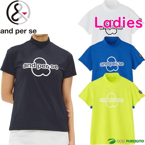 and per se（アンパスィ） レディース 半袖 モックネックシャツ