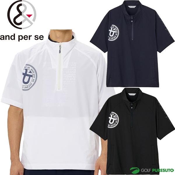 and per se（アンパスィ） 半袖 ハーフジップシャツ マルチウェザー