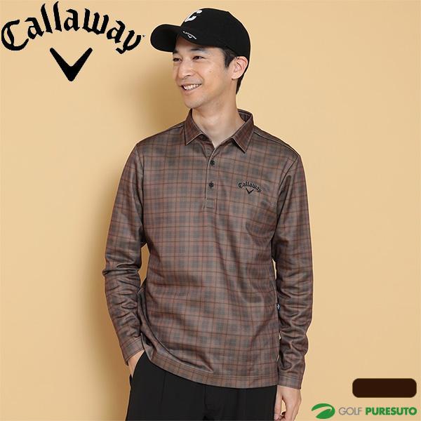 Callaway（キャロウェイ） ゴルフ 長袖 ポロシャツ チェックプリント裏