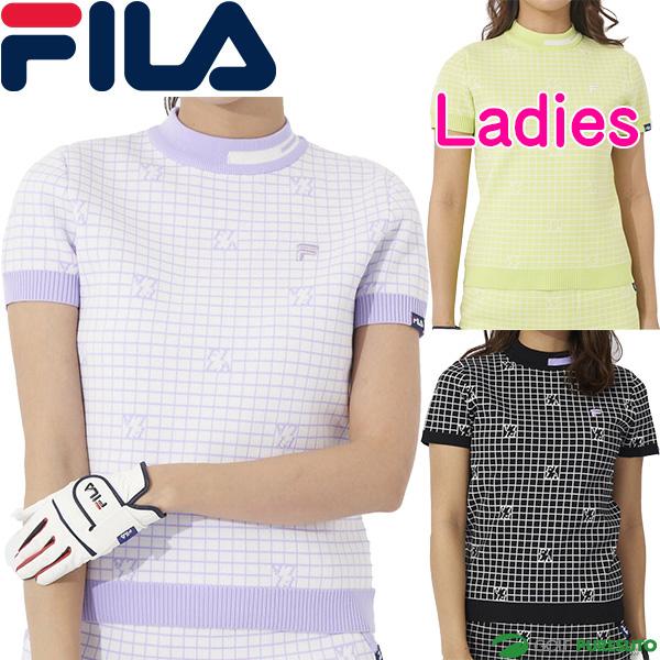 FILA（フィラ） 在庫処分 レディース ゴルフ 半袖 ニットモックネック