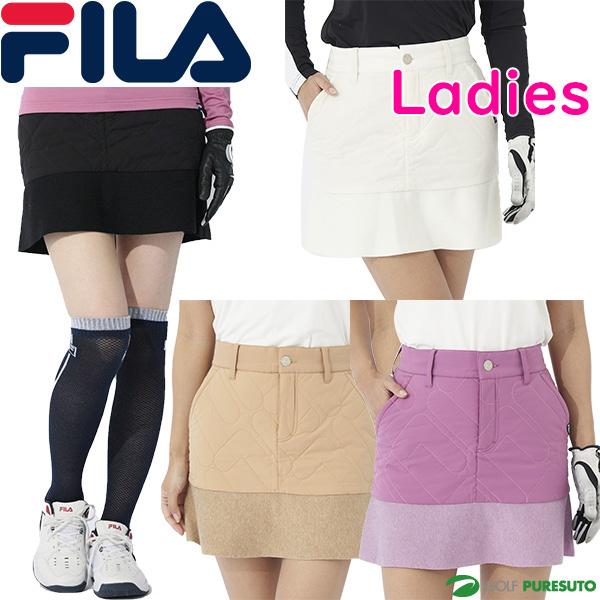 新品【フィラゴルフ】レディース　長袖セーター 、スカート　L/11 セットアップ FILA GOLF レディース フィラ ゴルフ スカート ニット×中綿スカート