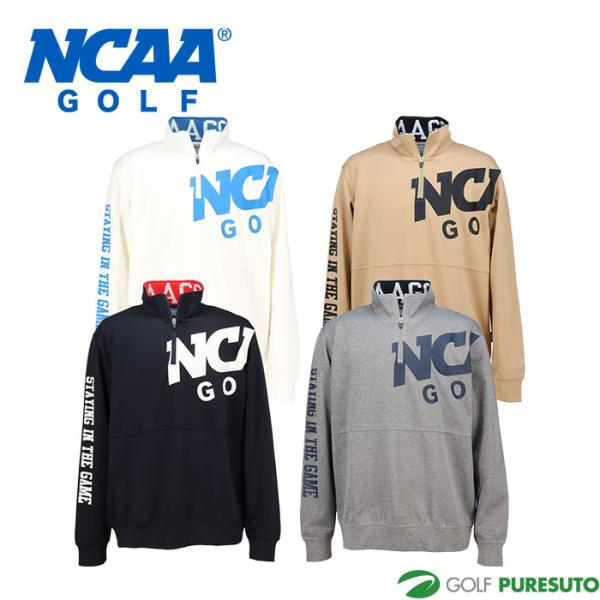 NCAA GOLF ストレッチ ダンボールニット ハーフジップ プルオーバー