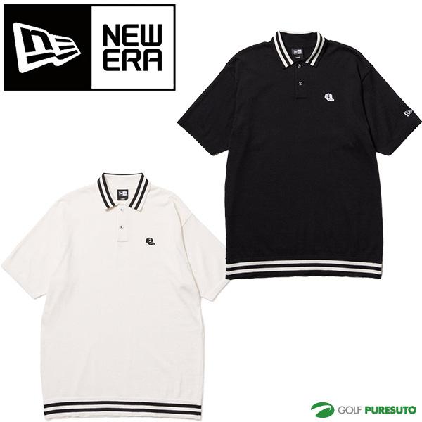 NEW ERA ゴルフ サマーニット ポロシャツ Shirt Line ホワイト 半袖 サマーニット メッシュ ポロシャツ オフホワイト | ゴルフ