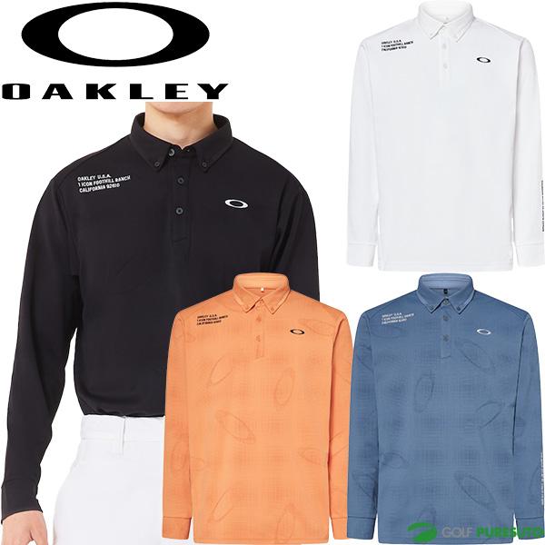OAKLEY オークリー 長袖 ポロシャツ オンブルジャガード 長袖シャツ