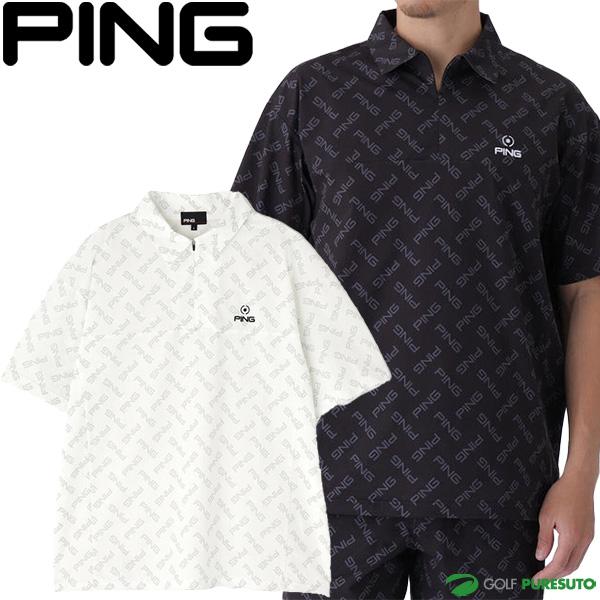 PING（ピン） ゴルフ 半袖 ハーフジップシャツ ドットメッシュ メンズ