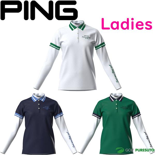 【レディース】ピン アパレル レイヤードツインセット 半袖ポロシャツ 長袖ハイネックシャツ 622-5160202 トップス 2025年春夏モデル PING APPAREL 春夏ウェア 長袖インナーシャツ 重ね着 女性用 PING（ピン） レディース アパレル レイヤードツインセット 半袖