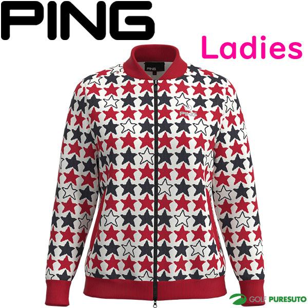 PING 幾何学模様ジャケット LLサイズ PING（ピン） レディース アパレル 長袖 フルジップ ブルゾン USA総柄