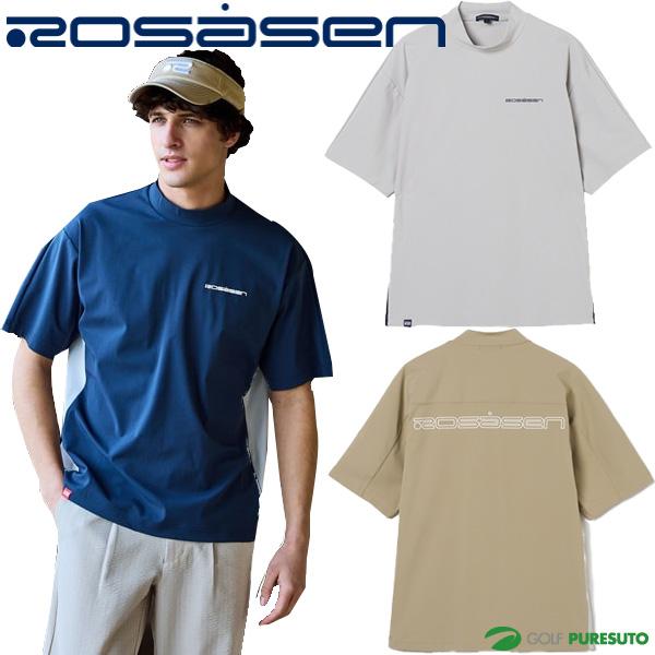 Rosasen（ロサーセン） 半袖 モックネックシャツ 超撥水バックロゴ