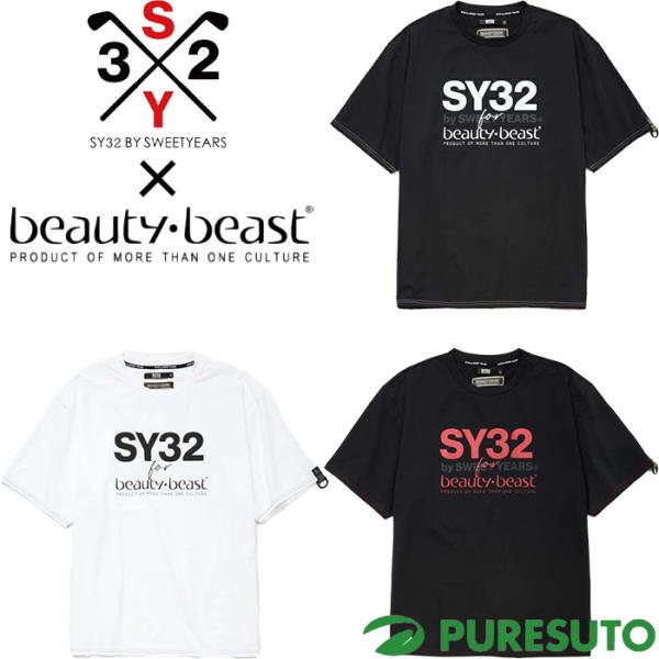 SY32 by SWEET YEARS × Beauty:Beast コラボレーション 半袖 クルーネックシャツ ベーシックTシャツ SYBB007 SYBB-007 ユニセックス メンズ レディース トップス 2025年春夏モデル エスワイサーティトゥ バイ スウィートイヤーズ ビューティービースト タウンユース SY32 by SWEET YEARS（エスワイサーティトゥバイスィートイヤーズ