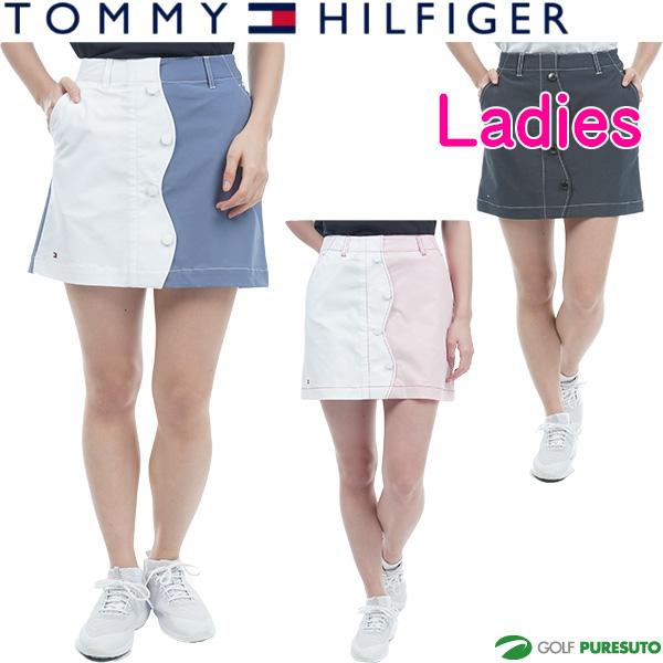 【レディース】トミー ヒルフィガー ゴルフ シャンブレー フロントボタンスカート THLA307 ゴルフウェア TOMMY HILFIGER GOLF（トミー ヒルフィガー ゴルフ） 在庫処分