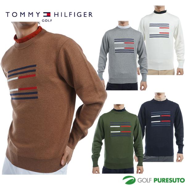 トミーヒルフィガー ゴルフ ビッグフラッグ クルーネックセーター THMA459 ゴルフウェア トップス 2024年秋冬モデル   TOMMY HILFIGER GOLF（トミー ヒルフィガー ゴルフ） トミー