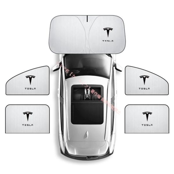 新品 テスラ Tesla ロゴ入り フロントガラスサンシェード 車窓遮断